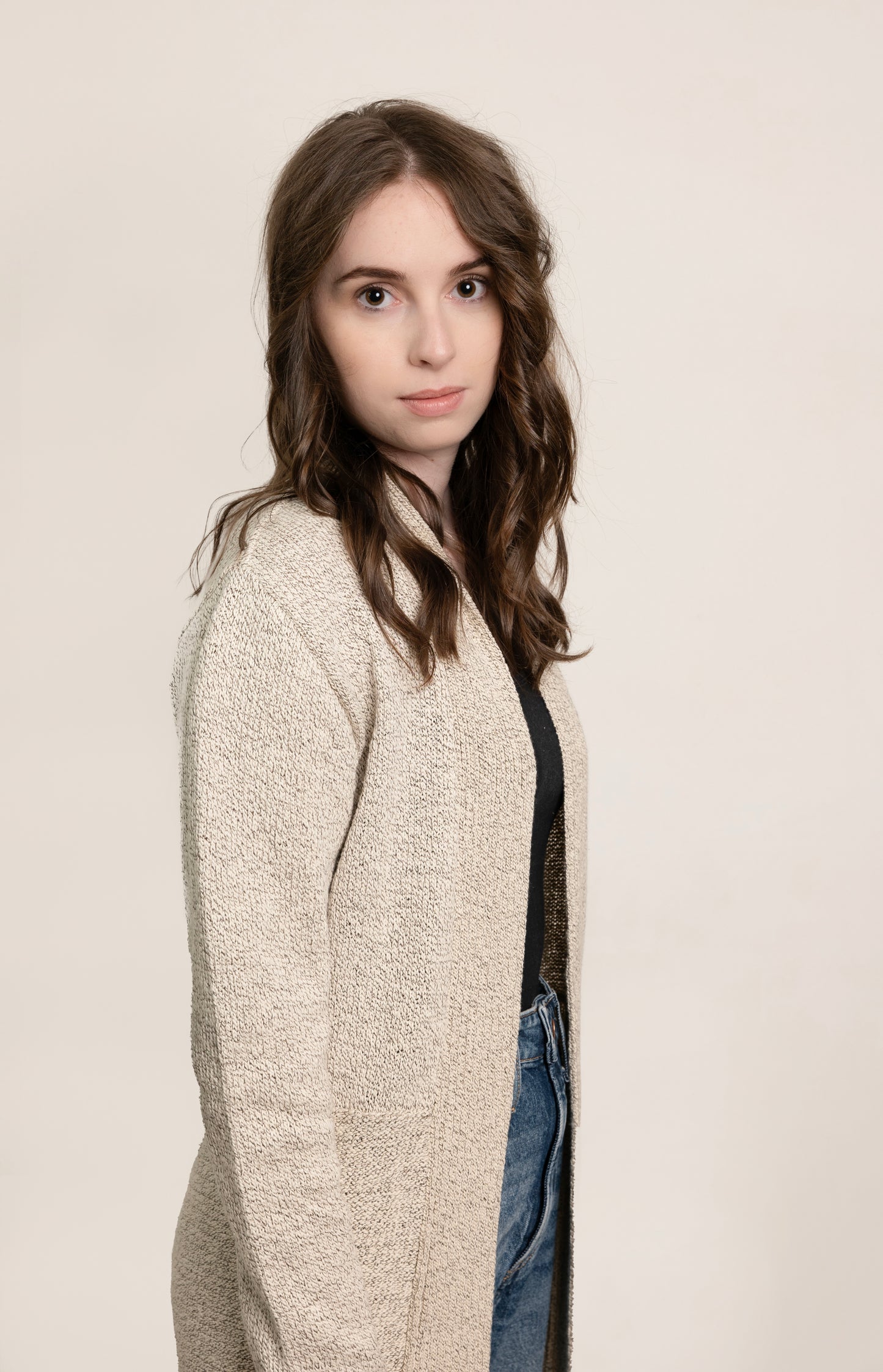 Fitted Open Cardigan with Longsleeve